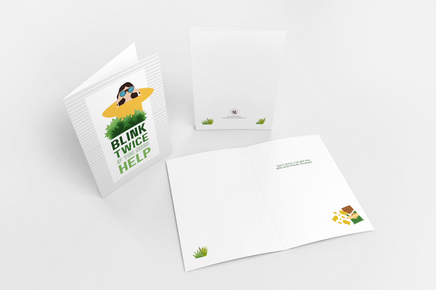 Blink Twice 5x7 Greeting Card