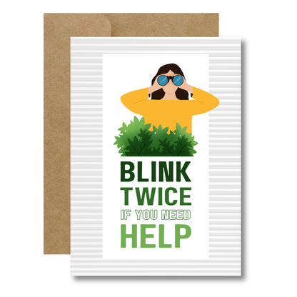 Blink Twice 5x7 Greeting Card