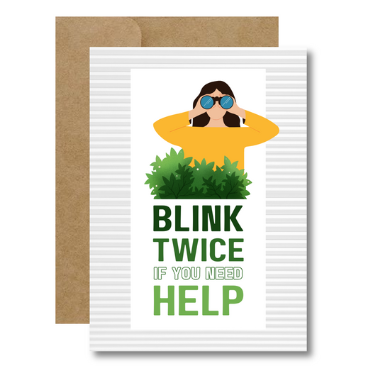 Blink Twice 5x7 Greeting Card